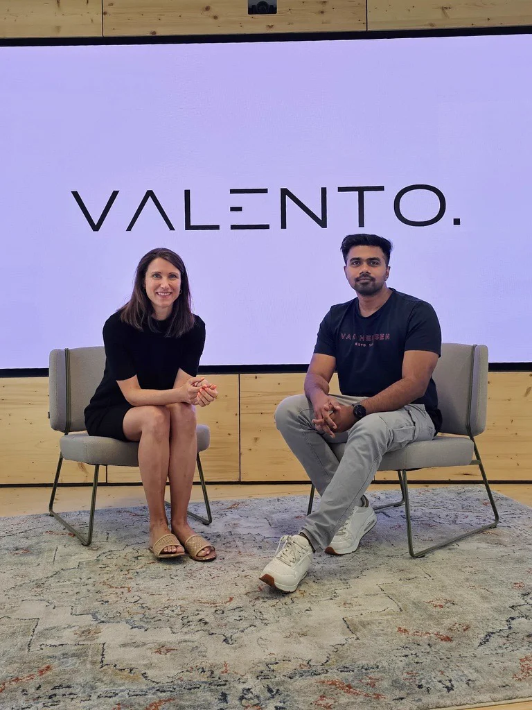 Eva Brandenburg und Shahad Hussain Kavassery Sakeer, Co-Founder von VALENTO